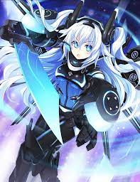 超次元ゲイム ネプテューヌ shin jigen game neptune vii noire hyperdimension neptunia ブラックハート next black 公式アート バイザー スカウター ヘッドギア ロングヘア ボディスーツ power symbol 一 ネプテューヌ アニメ イラスト