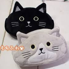 猫顔ポーチ 黒猫の黒助 ハチワレ猫の八郎 もちもちフェイスポーチ モチモチくろすけ モチモチはちろう 猫雑貨 猫グッズのお店 雪猫屋 猫 雑貨 猫 黒猫
