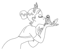 Princess Tiana Kiss The Frog In Princess And The Frog Coloring Pages Frog Coloring Pages Coloring Pages Turtle Coloring Pages
