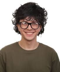 Adult Men's Gothic TV Series Psychic Bee Boy Black Curly Wig,HM-1584