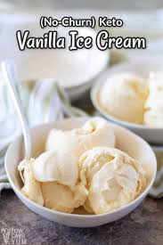 This low fat and low calorie ice cream recipe is so delicious and indulgent that you wouldn't know you'd made it at home in your own kitchen! Keto Vanilla Ice Cream Recipe No Churn Method Low Carb Yum