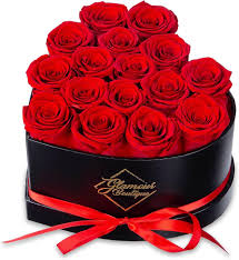 Amazon.com: GLAMOUR BOUTIQUE 16-Piece Forever Flowers Heart Shape Box - Preserved  Roses, Immortal Roses That Last A Year - Eternal Rose Preserved Flowers for  Wife, Mothers Day & Valentines Day Gift for