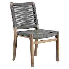 Cade Coastal Regatta Rope Acacia Wood Outdoor Dining Side Chair In 2020 Outdoor Dining Chairs Outdoor Furniture Chairs Side Chairs Dining