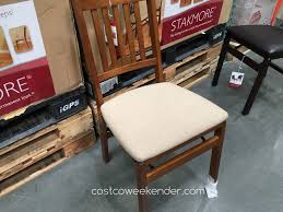 Any guesses why they don't advertise which items are on sale? Stakmore Wood Folding Chair With Upholstered Seat Costco Weekender