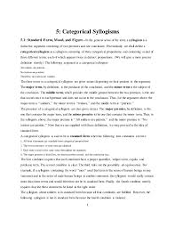 Intro Logic Ch 4 Categorical Syllogism