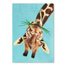 Americanflat Giraffe Upside Down By Coco De Paris 08 X10 In 2020 Giraffe Art Animal Paintings Giraffe Painting