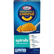 It was the first pasta product to come with processed, powdered cheese. Kraft Spirals Macaroni Cheese Dinner 5 5oz Target