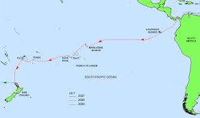 Chart Showing Our Route From Panama Across The South Pacific