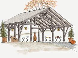Get what you both want by combining a timber frame carport with the entertaining pavilion she's always wanted. Timber Frame Carport Timber Frame Carport Kit