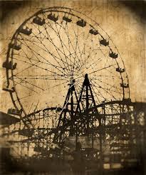 Ferris Wheel Roller Coaster Original Digital Art Photograph Etsy Vintage Halloween Photos Vintage Circus Party Wall Art