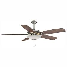 Hampton Bay Menage 52 In Integrated Led Indoor Low Profile Brushed Nickel Ceiling Fan With Light Kit 14600 The Home Depot Ceiling Fan With Light Brushed Nickel Ceiling Fan Black Ceiling Fan