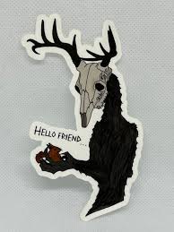 Hello Friend Wendigo Sticker - Etsy Finland