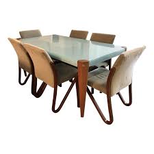 Our more formal, traditional options include our cherry wood dining tables, full cherry wood dining sets and our cherry wood dining room chairs. Graebel Glass Cherry Wood Butterfly Leaf Dining Table Six Chairs Design Plus Gallery
