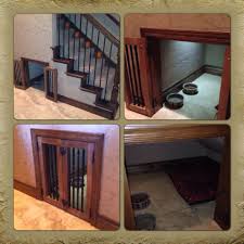 Dog Crate My Husband And His Dad Built Under The Stairs They Did A Great Job Making It Match The Rest Of The H With Images Under Stairs Dog House Dog