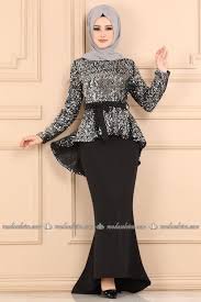 Modaselvim Kombin Pul Payetli Peplum Kombin 5705mp186 Siyah Gumus Peplum The Dress Moda Stilleri