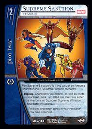 The squadron sinister, a team which first appeared as an enemy of the avengers in avengers #69 (and so predating the first appearance of the squadron supreme) is made up of exact copies of some of. Supreme Sanction Team Up Foil Vs System Marvel The Avengers Categoryonegames
