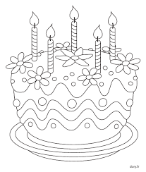 Coloriage Un Gateau D Anniversaire 5 Ans Coloriage Anniversaire Coloriage Gateau Coloriage