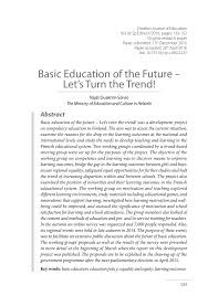 Well, you only need the light when it's burning low. Pdf Basic Education Of The Future Let S Turn The Trend