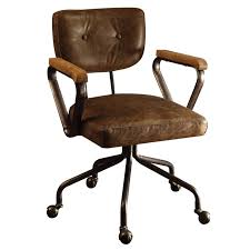 The colour of the wood is. Acme Hallie Leather Swivel Office Chair In Vintage Whiskey 92410