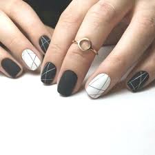 Geometric Nail Art Design Ideas Trends 2018 Summernails Nailsforsummer Summer Geometric Nail Art Geometric Nail Matte Black Nails