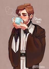 Obi Wan Drinking That Tea And Aggressively Minding His Own Business I Distinctly Remember Drawing This Like Star Wars Artwork Star Wars Obi Wan Star Wars Humor
