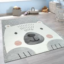 Günstige runde teppiche und teppich in rund online bestellen bei teppichversand24.de. Kinderteppich 3 D Design Baren Motiv Grau Teppichcenter24