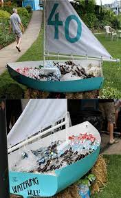 I Bought An Old Boat For 25 Off Craig S List Sanded It Down Painted It Made A Sail For It And Named Sailing Party Lake Birthday Party Beach Birthday Party