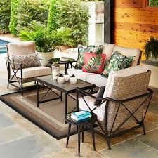 Allen Roth Rothenbee 4 Piece Patio Conversation Set At Lowes Com Conversation Set Patio Patio Furniture Sets Outdoor Loveseat