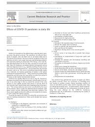 Pdf Effects Of Covid 19 Pandemic In Daily Life
