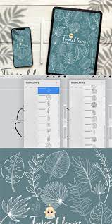Tropical Leaf Procreate Stamp Brush Graphic Design Photoshop Procreate Ipad Art Graphic Design Tutorials