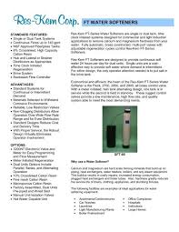 How to maintain your water softening system. Ft Water Softeners Res Kem Corporation