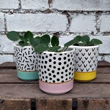 Pink Memphis Modern Mini Plant Pot Flowerpot We Love Our Plantbabies Here At Albert Moo And Never Stop Plant Pot Design Mini Plant Pots Painted Plant Pots