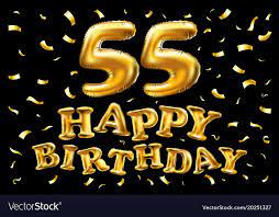 Happy Birthday 55th Celebration Gold Balloons And Vector Image On Vectorstock Auguri Di Buon Compleanno Buon Compleanno Immagini