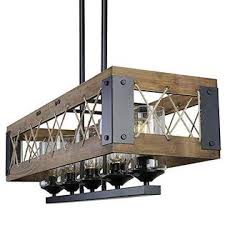 Ledmo 40 5 Light Kitchen Island Lighting Rustic Island Pendant Light Fixture Wood E26 60w Ul Listed Led Bulbs Include