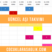 asi takvimi bebek ve cocuklar icin guncel bilgiler