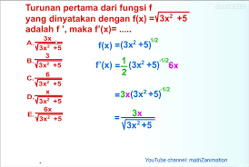 Dalam hal ini dengan keterangan dari definisi turunan diatas, jadi sudah kita peroleh sejumlah rumus dari turunan trigonometri yakni seperti di bawah ini : Mathzanimation Turunan Fungsi Aljabar Facebook