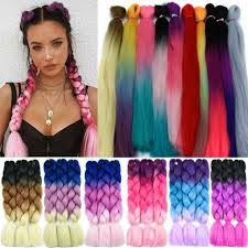 Jumbo Kanekalon Colorful Rainbow Ombre Braiding Hair Extension 5pcs For Sale Online Ebay