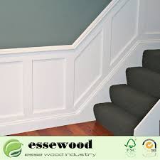 Position the top of the wainscoting paneling at the chalk line and nail it with a pneumatic nail gun 1/2 inch from the top and bottom of the panels. China Oem White Gesso Primed Wood Wall Panel Decorative Wainscots Chair Rails Photos Pictures Made In China Com