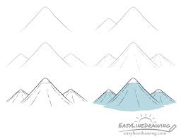 How To Draw Mountains Step By Step - Easylinedrawing