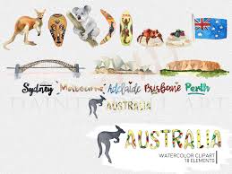 Watercolor Australia Travel Clipart Travel Clipart Clip Art Australia Travel