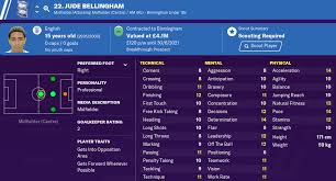 Player stats of jude bellingham (borussia dortmund) goals assists matches played all performance data. Fm 2020 Player Profile Jude Bellingham Football Manager Stories