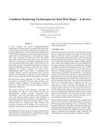 First, you should pay attention to your surroundings. Pdf Condition Monitoring Technologies For Steel Wire Ropes A Review