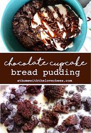 Chocolate Cupcake Bread Pudding Chocolate Bread Pudding Leftover Cake Desserts