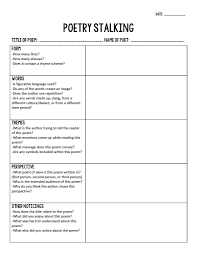 Poetry Stalking The Literacy Effect In 2020 Teaching Poetry Poetry Activities Poetry Workshop