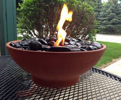 Diy Table Top Fire Pit Made With Black River Rocks And Real Flame Fireplace Gel Fuel Smokeless Odo Tabletop Fire Bowl Tabletop Firepit Outdoor Fire Pit