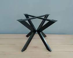 Link to molten metal table top video: Modern Steel Base Design Steel Table Legs 2 Upper Cross Braces Metal Table Base Metal Base Dining Table Metal Table Legs