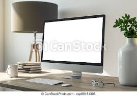 To take a screenshot on windows 10 and automatically save the file, press the windows key + prtscn. Minimalistic Desktop With Glowing Computer Screen In Office Interior Design And Ad Concept Mock Up 3d Rendering Canstock
