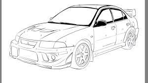 Let's Draw - Mitsubishi Lancer Evolution - Youtube