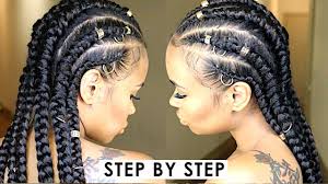 Easy Step By Step Jumbo Feed In Cornrow Braids Natural Hair Protectiv Cornrows Braids Natural Hair Styles Box Braids Styling