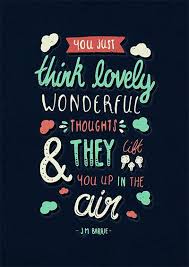 Peter Pan Poster J M Barrie Quote Typography Print You Just Think Lovely Wonderful Thoughts Modern Art Wall Deco J M Barrie Canvas Quotes Jm Barrie Quotes